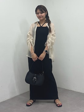 「アイテム（ボストンバッグ）」を使った、saraさん（レディース・154cm）の夏コーディネート