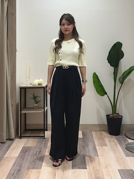 「アイテム（ニット/セーター）」を使った、saraさん（レディース・154cm）の夏コーディネート