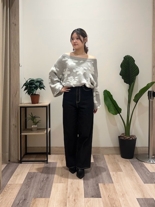 Thevon Yuna企画　ハイウエストデニム Yuna企画】ハイウエストストレートデニムパンツ（その他パンツ