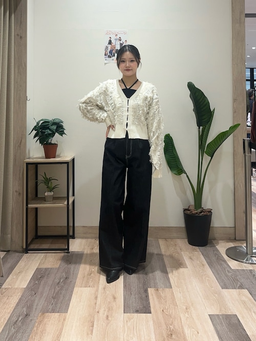 前後2WAY】フリンジショートカーディガン（カーディガン/ボレロ