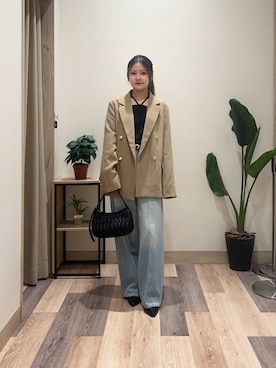 「アイテム（テーラードジャケット）」を使った、saraさん（レディース・154cm）の秋コーディネート