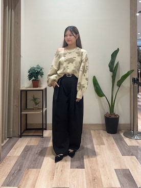 「もちもちニット」｜saraさん（レディース・154cm）の秋コーディネート