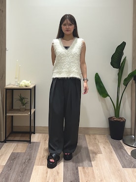 「アイテム（ニット/セーター）」を使った、saraさん（レディース・154cm）の夏コーディネート