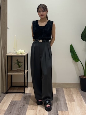 「アイテム（ベルト）」を使った、saraさん（レディース・154cm）の夏コーディネート