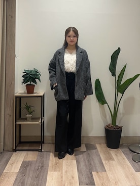 「アイテム（その他アウター）」を使った、saraさん（レディース・154cm）の冬コーディネート