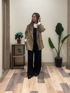 「アイテム（オールインワン・サロペット）」を使った、saraさん（レディース・154cm）の秋コーディネート