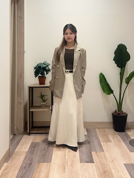 「Thevon（ゼボン）のGOLDボタンテーラードジャケット（テーラードジャケット）」を使った、saraさん（レディース・154cm）の秋コーディネート