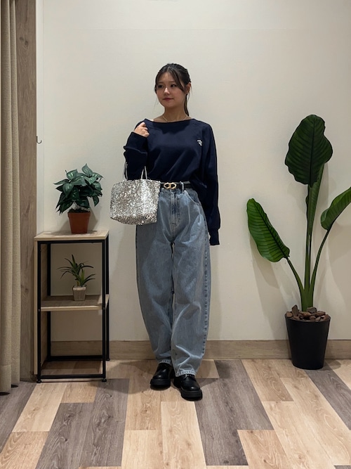 セール】ボートネック刺繍ロゴプルオーバー（Tシャツ/カットソー