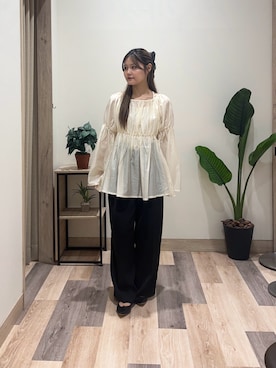 「アイテム（ベルト）」を使った、saraさん（レディース・154cm）の秋コーディネート