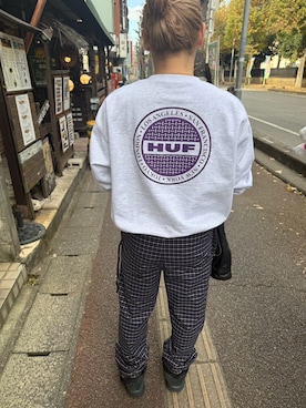 「HUF（ハフ）のアイテム」を使った、つばささん（メンズ・168cm）の冬コーディネート