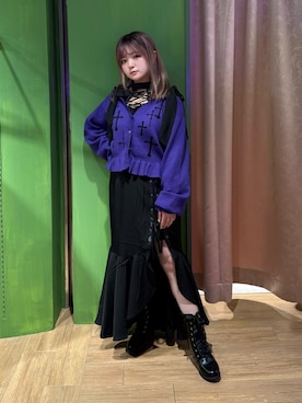 「アイテム（カーディガン/ボレロ）」を使った、あんじゅさん（レディース・145cm）の秋コーディネート