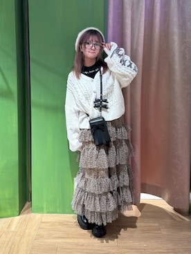 「アイテム（カーディガン/ボレロ）」を使った、あんじゅさん（レディース・145cm）の秋コーディネート