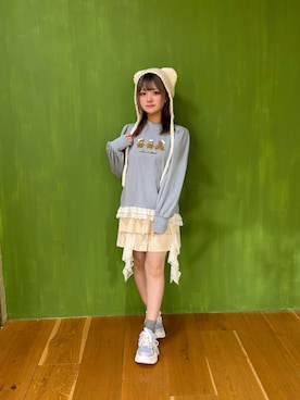 「アイテム（Tシャツ/カットソー）」を使った、あんじゅさん（レディース・145cm）の秋コーディネート