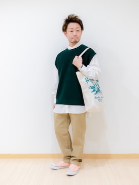 「TIMEX（タイメックス）のアイテム（アクセサリー）」を使った、カトウトモタカさん（メンズ・164cm）の春コーディネート