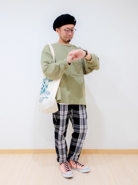 「TIMEX（タイメックス）のアイテム（アクセサリー）」を使った、カトウトモタカさん（メンズ・164cm）の秋コーディネート