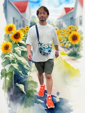 「アイテム（その他パンツ）」を使った、カトウトモタカさん（メンズ・164cm）の夏コーディネート