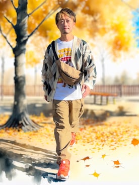 「Reebok(リーボック)のアイテム」を使った、カトウトモタカさん(メンズ・164cm)の秋コーディネート