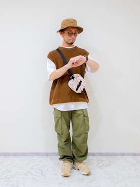 「TIMEX（タイメックス）のアイテム（アクセサリー）」を使った、カトウトモタカさん（メンズ・164cm）の秋コーディネート