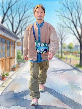 「CONVERSE（コンバース）のアイテム」を使った、カトウトモタカさん（メンズ・164cm）の春コーディネート