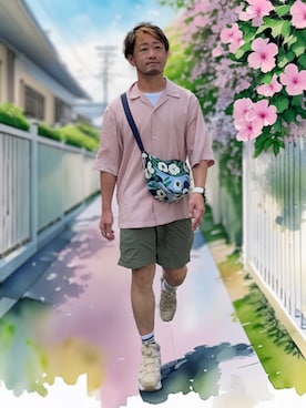 「アイテム（バッグ）」を使った、カトウトモタカさん（メンズ・164cm）の夏コーディネート