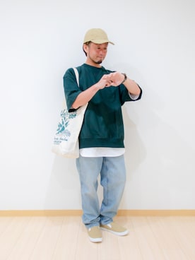 「TIMEX（タイメックス）のアイテム（アクセサリー）」を使った、カトウトモタカさん（メンズ・164cm）の夏コーディネート
