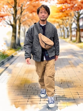 「アイテム（パンツ）」を使った、カトウトモタカさん（メンズ・164cm）の秋コーディネート