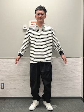 「JOINT WORKS（ジョイントワークス）のアイテム」を使った、ロバート馬場裕之さん（メンズ・181cm）の春コーディネート