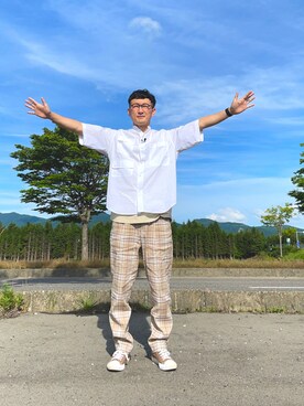 ロバート馬場裕之さん(メンズ・181cm)の夏コーディネート