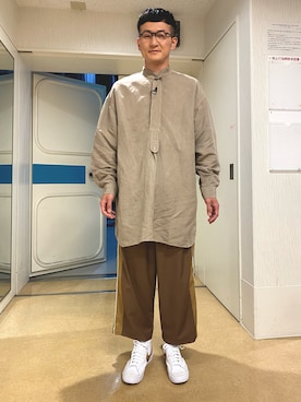 ロバート馬場裕之さん(メンズ・181cm)の春コーディネート