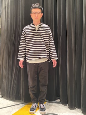 ロバート馬場裕之さん（メンズ・181cm）の冬コーディネート