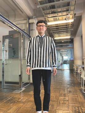 ロバート馬場裕之さん(メンズ・181cm)の春コーディネート