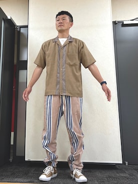 ロバート馬場裕之さん（メンズ・181cm）の夏コーディネート