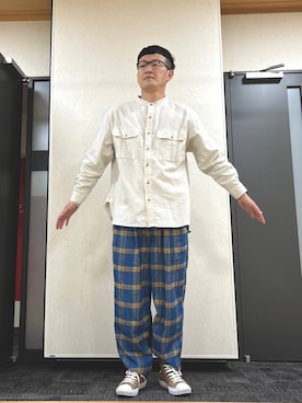 ロバート馬場裕之さん（メンズ・181cm）の冬コーディネート