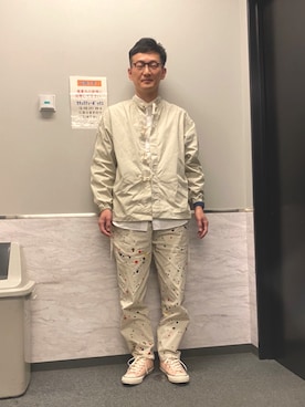 ロバート馬場裕之さん（メンズ・181cm）の冬コーディネート