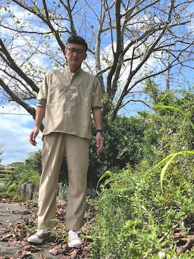 ロバート馬場裕之さん（メンズ・181cm）の秋コーディネート