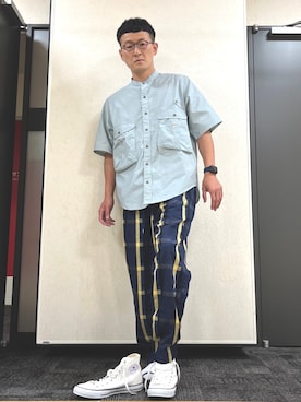 ロバート馬場裕之さん（メンズ・181cm）の夏コーディネート