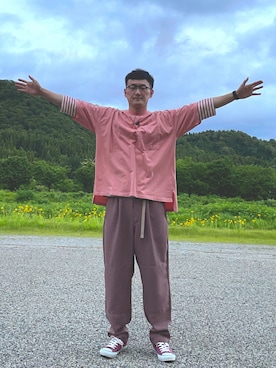 ロバート馬場裕之さん(メンズ・181cm)の夏コーディネート