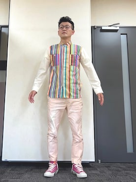 ロバート馬場裕之さん（メンズ・181cm）の夏コーディネート