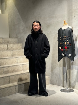 「Toironier（トワロニエ）のアイテム（ステンカラーコート）」を使った、よっしーさん（メンズ・168cm）の秋コーディネート