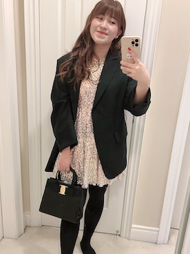 「アイテム（ドレス、シルバー系）」を使った、ViviaN😊さん（レディース・163cm）の冬コーディネート