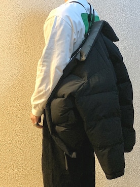 「Graphpaper（グラフペーパー）のアイテム（ダウンジャケット/コート）」を使った、akkyさん（メンズ・174cm）の冬コーディネート