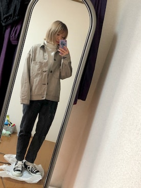 「CONVERSE（コンバース）のCONVERSE コンバース オール スター オックス / ALL STAR OX(BLACK) 32160321（スニーカー）」を使った、Rさん（レディース・159cm・20代）の秋コーディネート