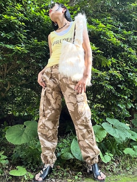 「LONSLAN（ロンスラン）のアイテム」を使った、YUKIさん（レディース・159cm）の夏コーディネート