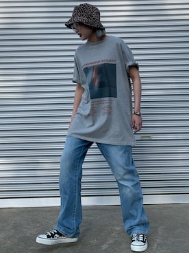 「STYLENANDA（スタイルナンダ）のアイテム（Tシャツ/カットソー）」を使った、YUKIさん（レディース・159cm）の夏コーディネート