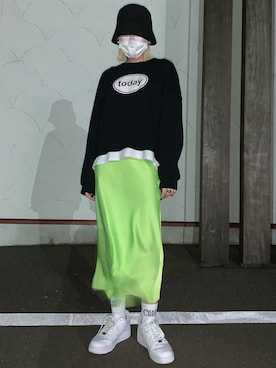 「韓国好きな人と繋がりたい」｜「アイテム（スウェット）」を使った、YUKIさん（レディース・159cm）の春コーディネート