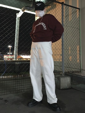 「韓国好きな人と繋がりたい」｜「アイテム（帽子）」を使った、YUKIさん（レディース・159cm）の春コーディネート
