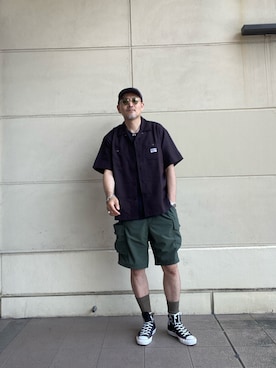 「WILD THINGS（ワイルドシングス）のアイテム（パンツ）」を使った、matsuuraさん（メンズ・189cm）の夏コーディネート