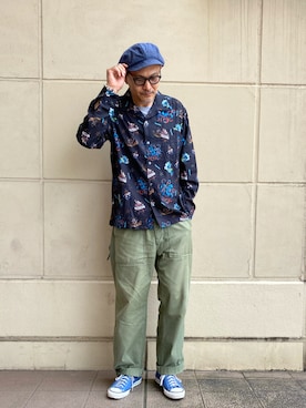 「schott（ショット）のSchott/ショット/ARMY FATIGUE PANTS/アーミー ファティーグ パンツ（その他パンツ）」を使った、matsuuraさん（メンズ・189cm）の秋コーディネート