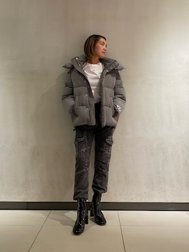 「ディーゼル」｜「アイテム（ダウンジャケット/コート）」を使った、rikopinさん（レディース・158cm）の秋コーディネート