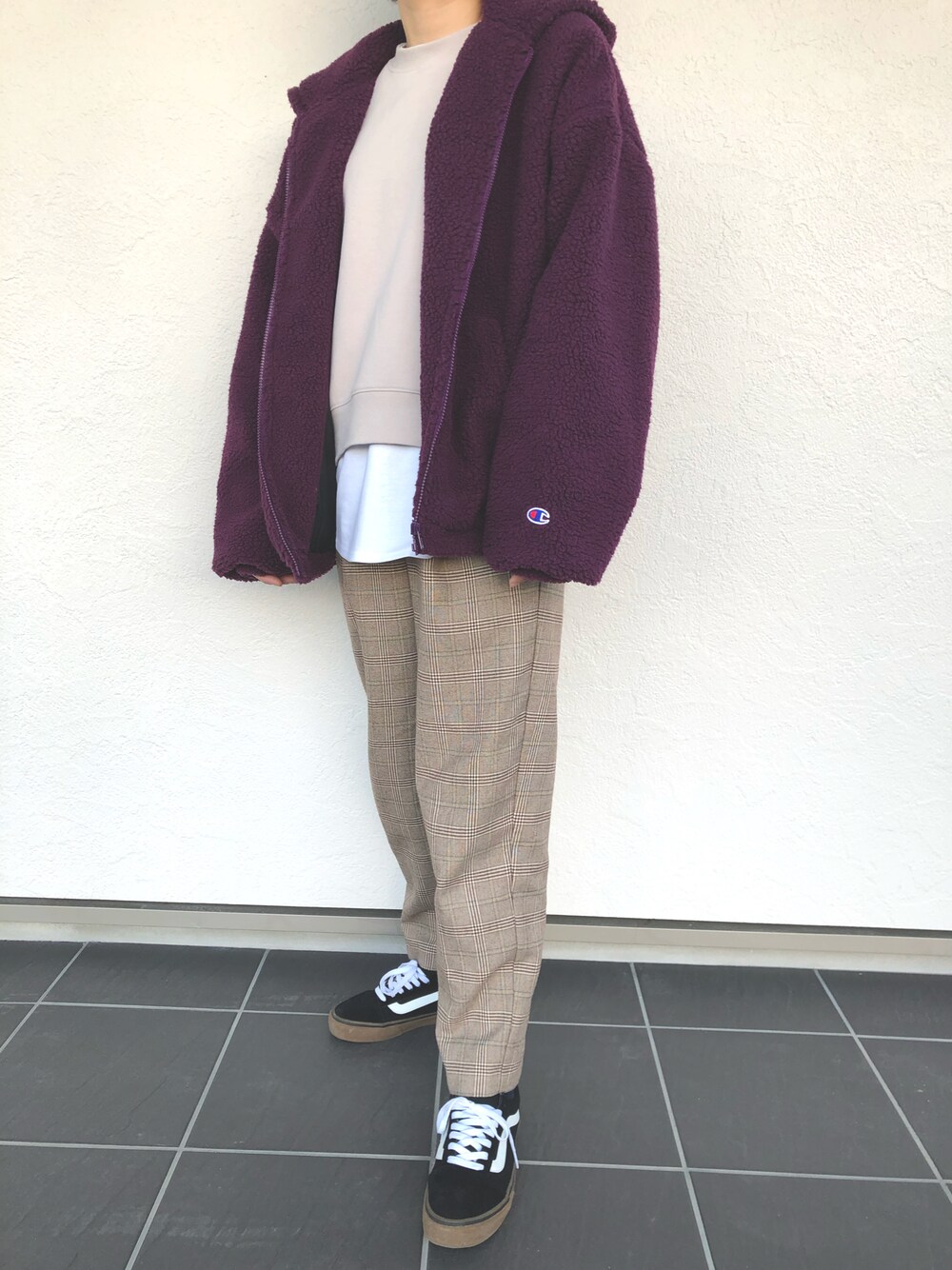 ブルゾン（パープル系）を使った人気ファッションコーディネート（年齢